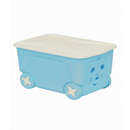 Ящик для игрушек PLASTIC REPABLIC baby на колесах с крышкой пластиковый 50 л