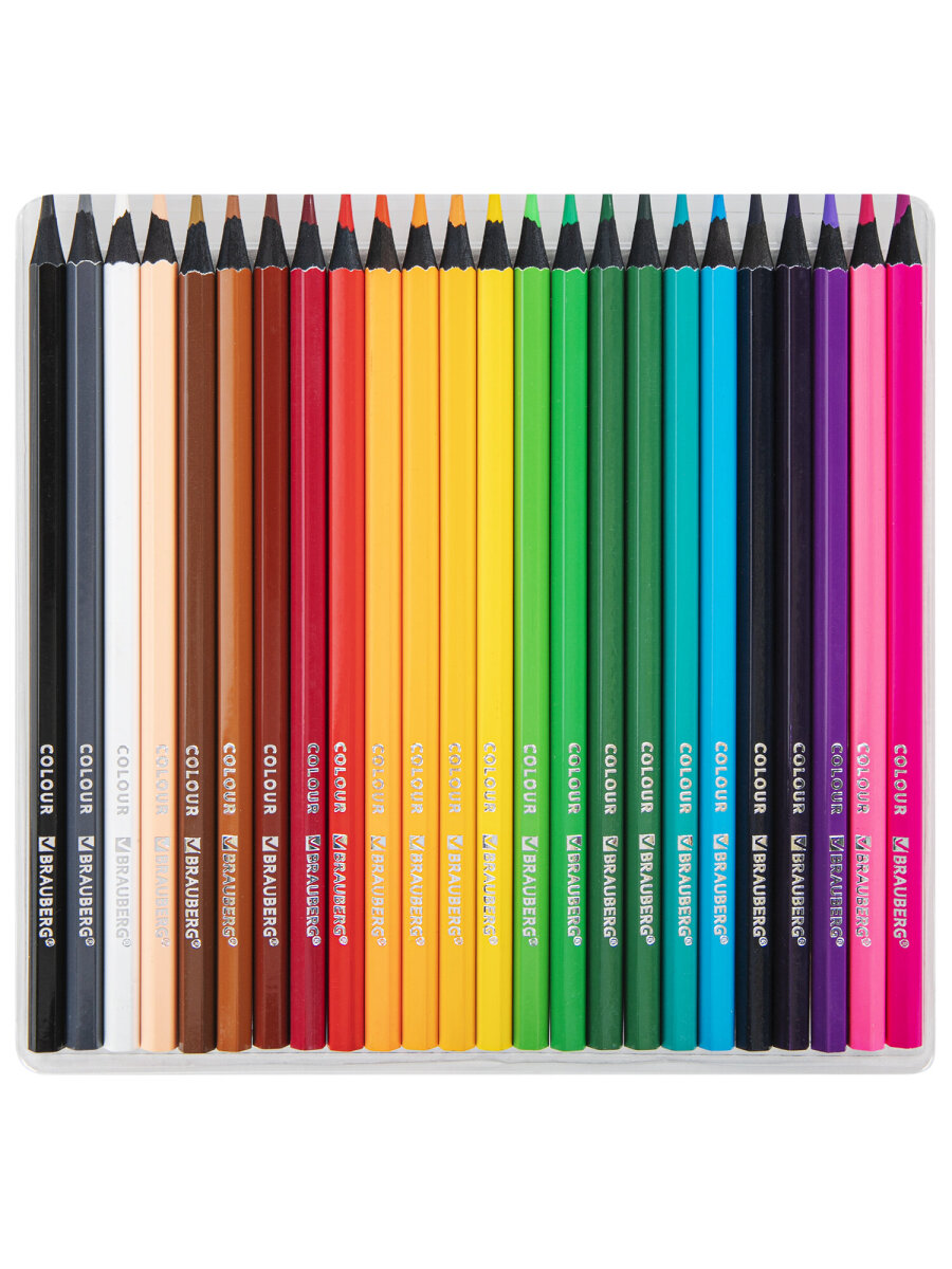 Карандаши цветные Brauberg 24 шт. - фото 10