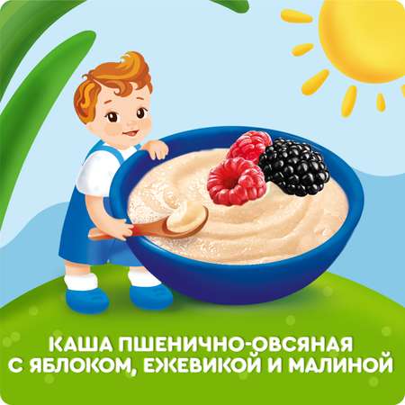 Каша молочная Агуша яблоко ежевика малина Пшенично-овсяная 100г