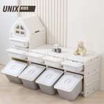 Стеллаж для игрушек UNIX Kids Grey 9 ящиков с корзинами пластиковый