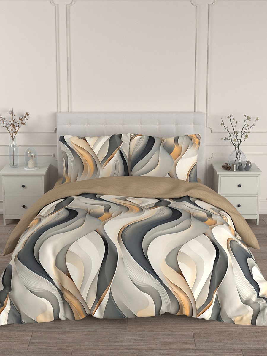 Комплект постельного белья для SNOFF сатин Брайн семейный 5 предм. - фото 1