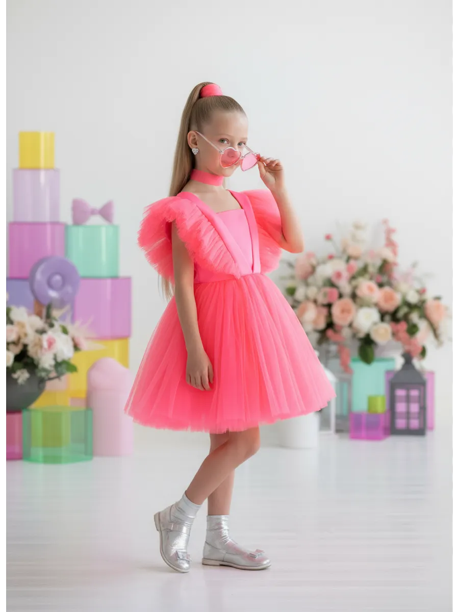 Платье LELUkids 123.41.86к/неон - фото 4
