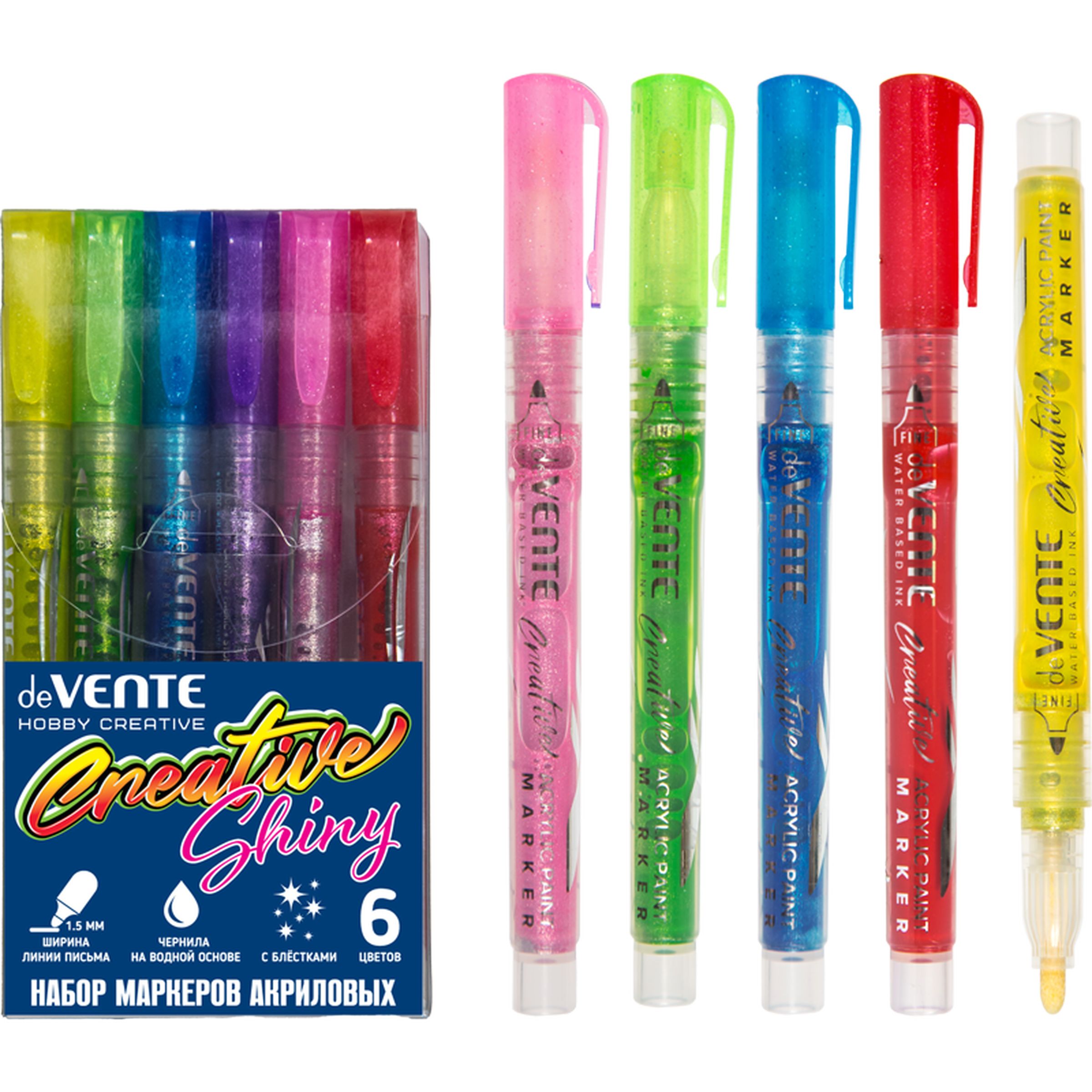 Маркеры deVENTE акриловые 6 шт. - фото 1