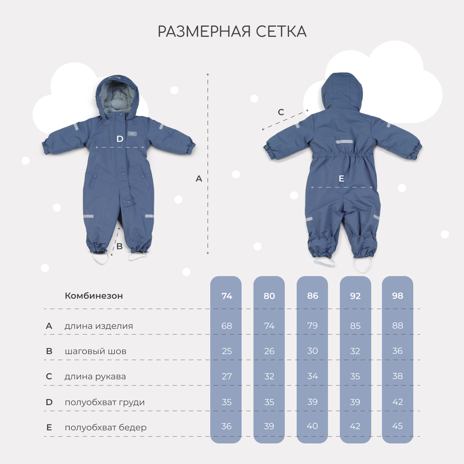 Комбинезон MOWbaby blue 162/12 - фото 7