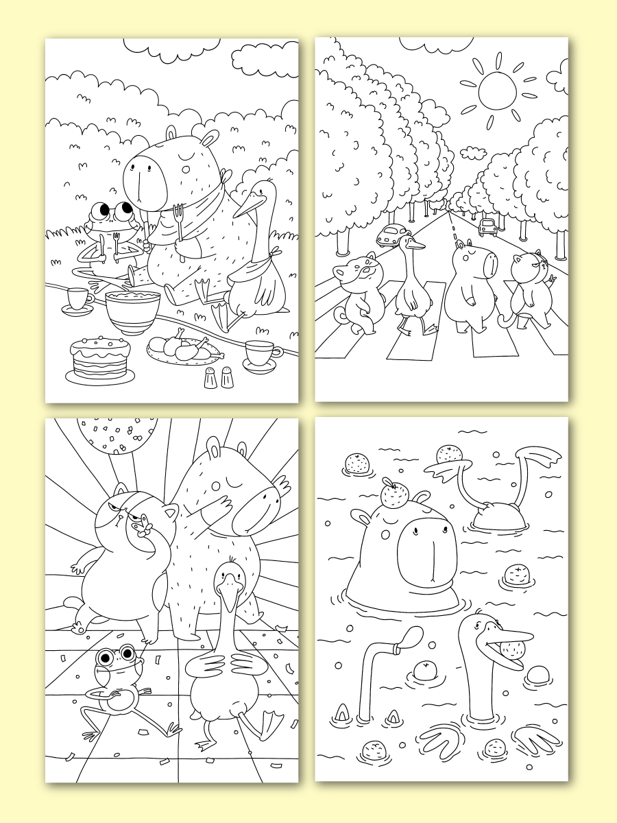 Раскраска Проф-Пресс Макси. Капибара и друзья. 34х48,5 см - фото 3