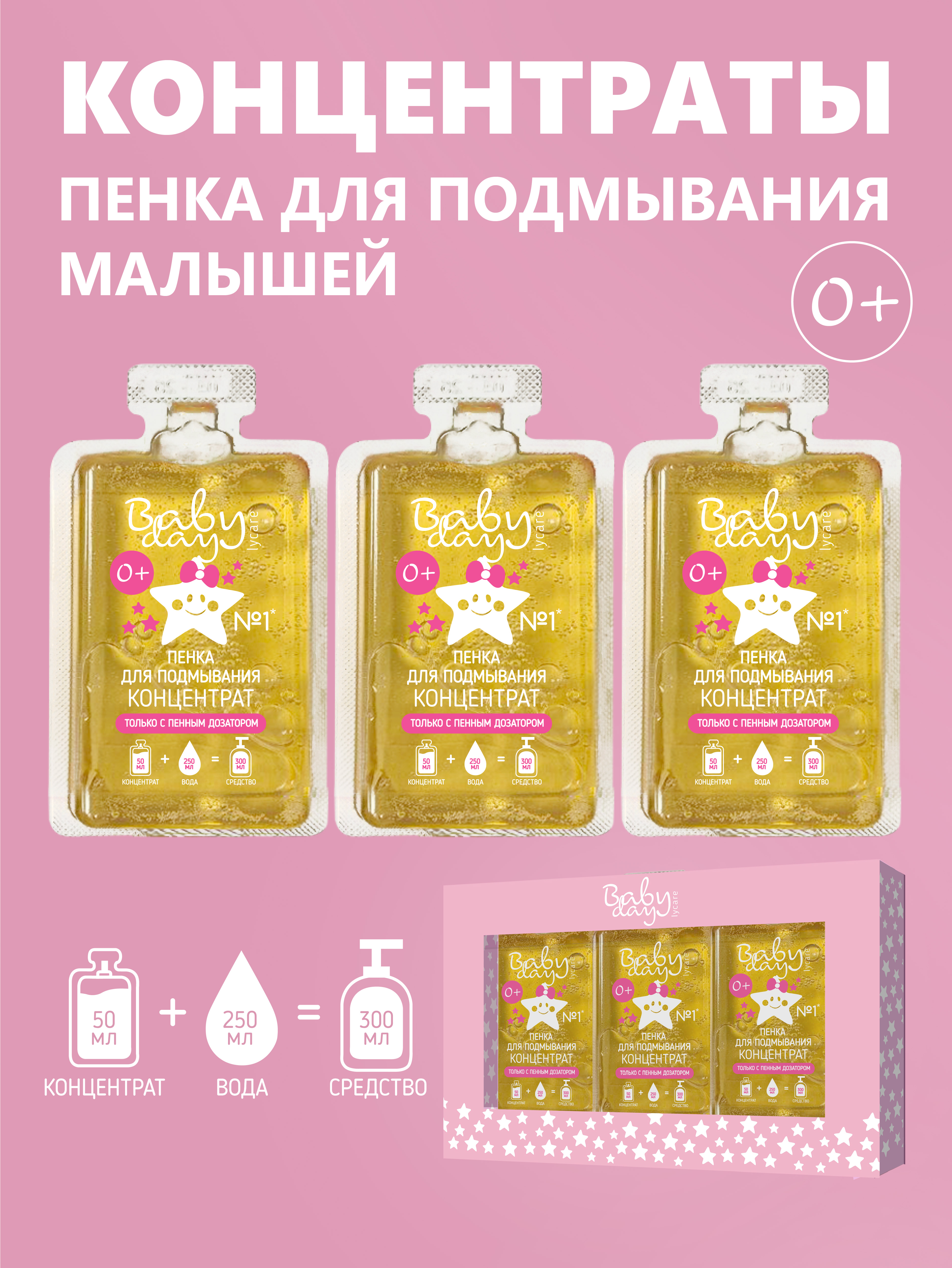 Пенка для интимной гигиены LYCARE BabyDay 3шт. х 50мл - фото 2