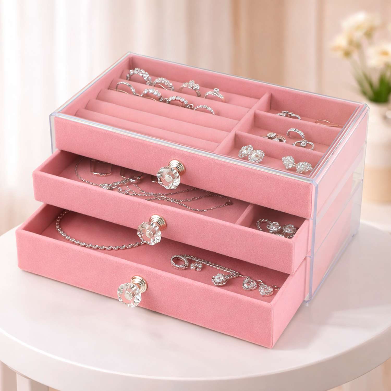 Шкатулка для украшений ё кристаллы в ассортименте - фото 1