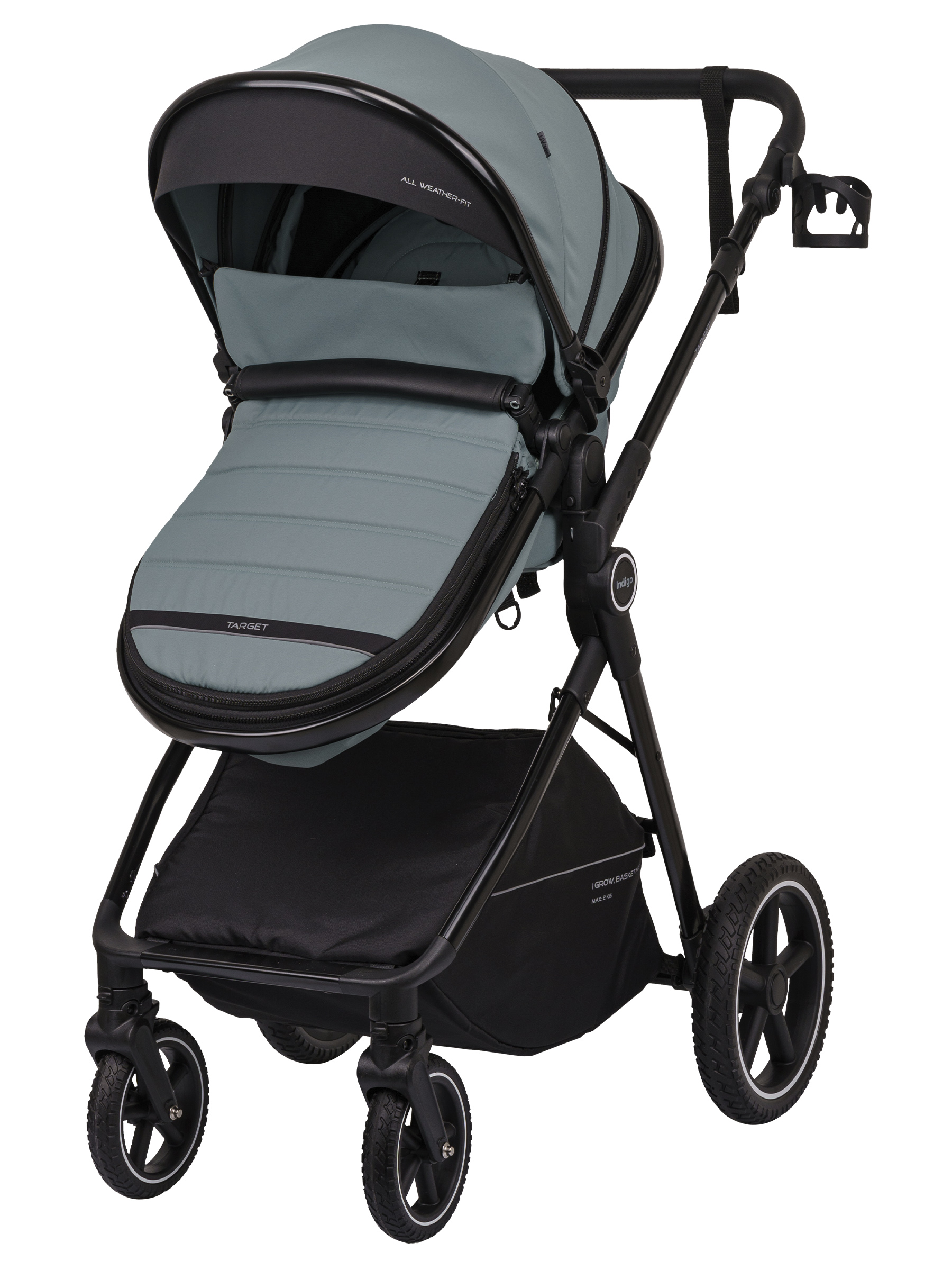 Коляска трансформер Indigo TARGET 3в1 зеленый - фото 29