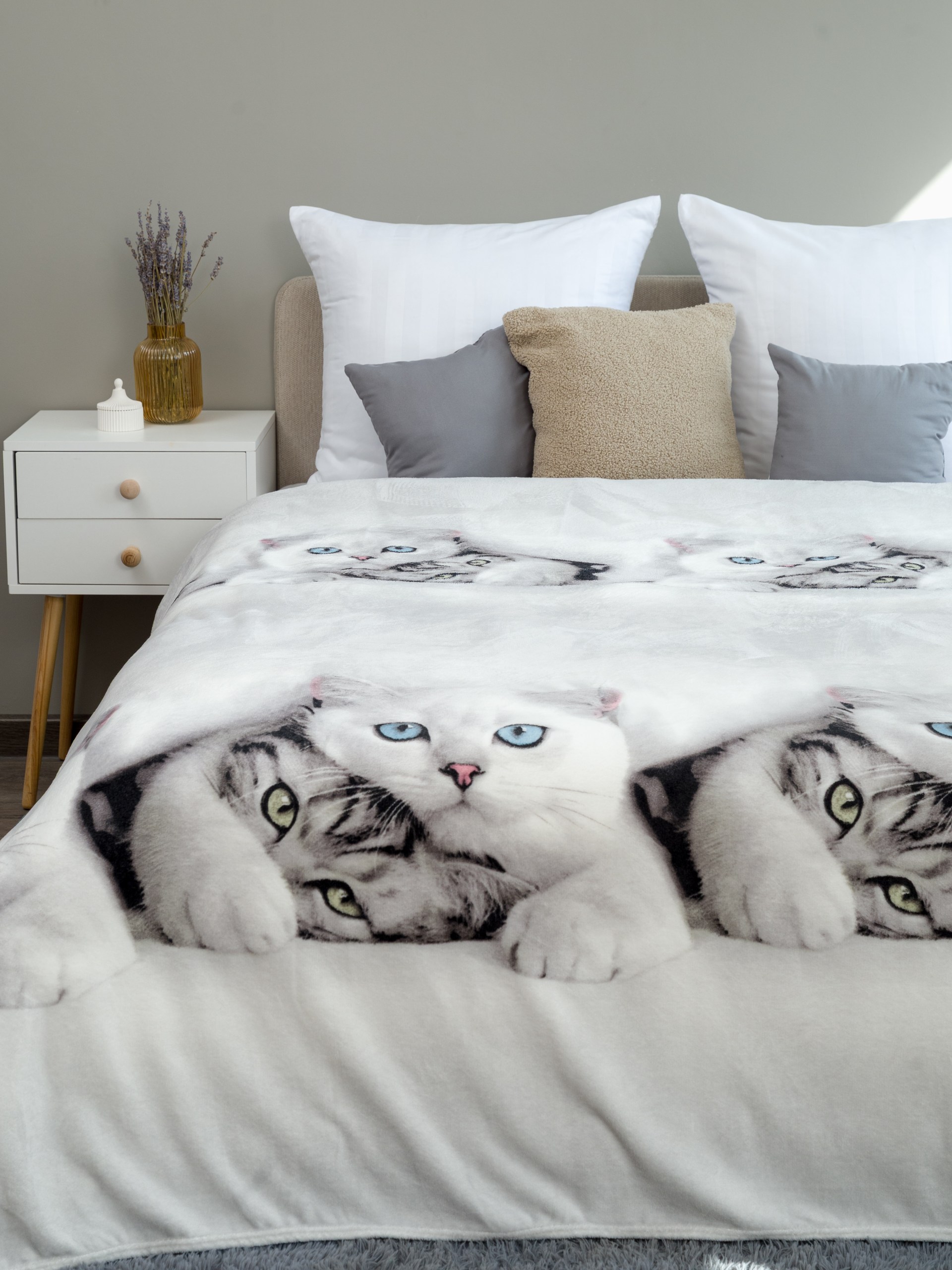 Плед PAVLine Белые котики 150 x 200 см - фото 4