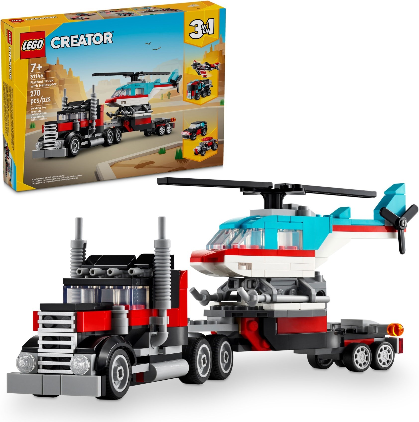 Изображение товара Конструктор LEGO Creator Бортовой грузовик с вертолетом 647 деталей