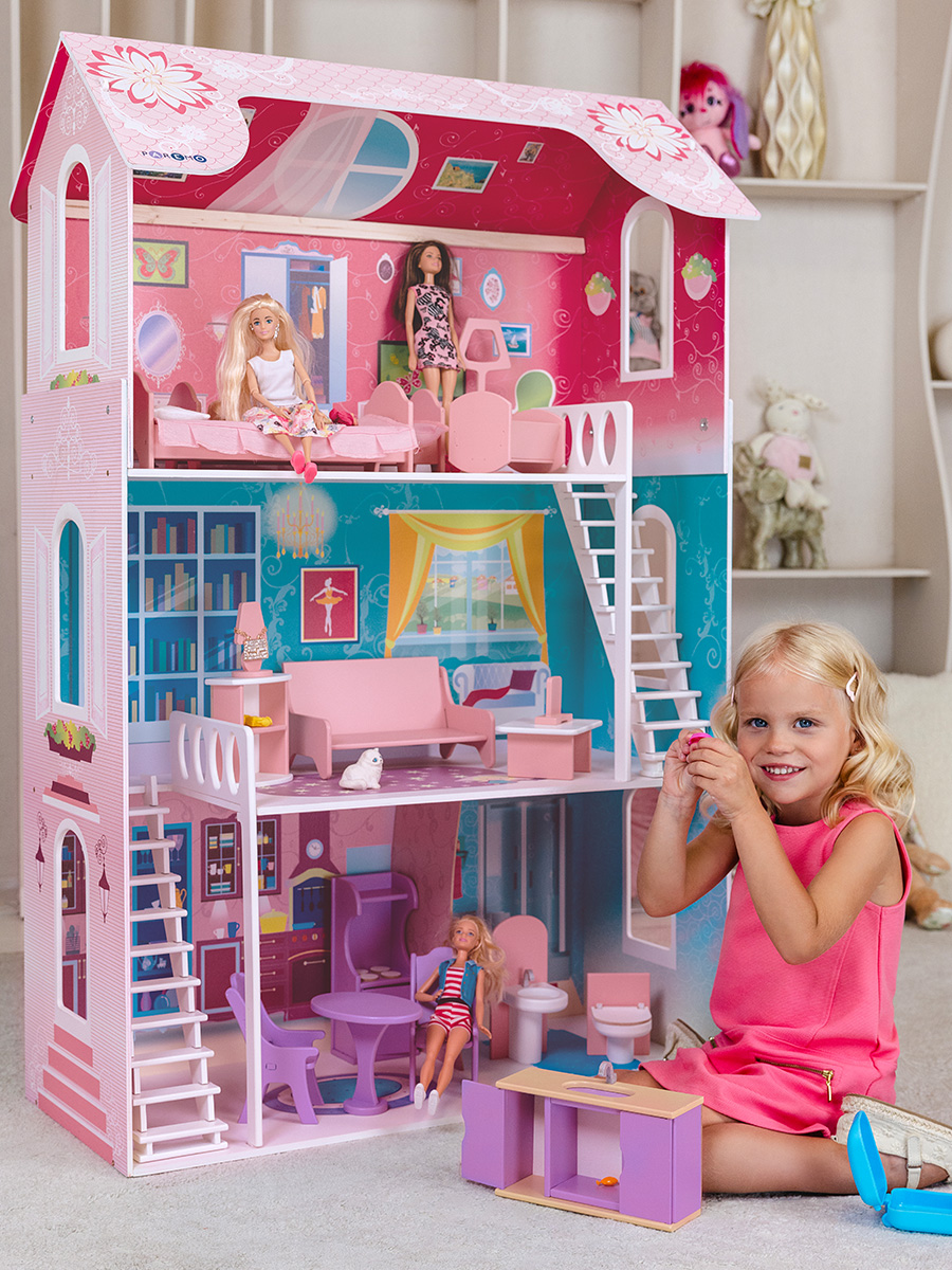 Домик для кукол PAREMO 121 см с мебелью PD315 - фото 1