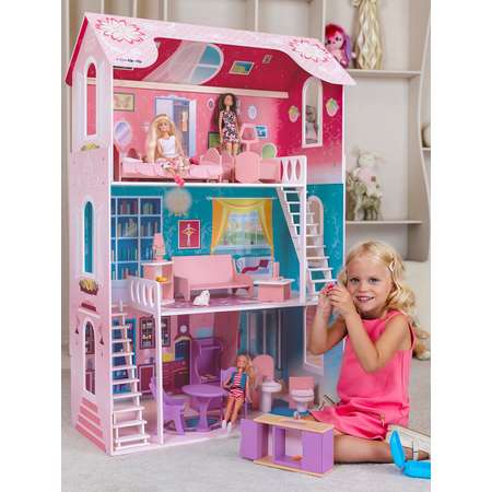 Домик для кукол PAREMO 121 см с мебелью