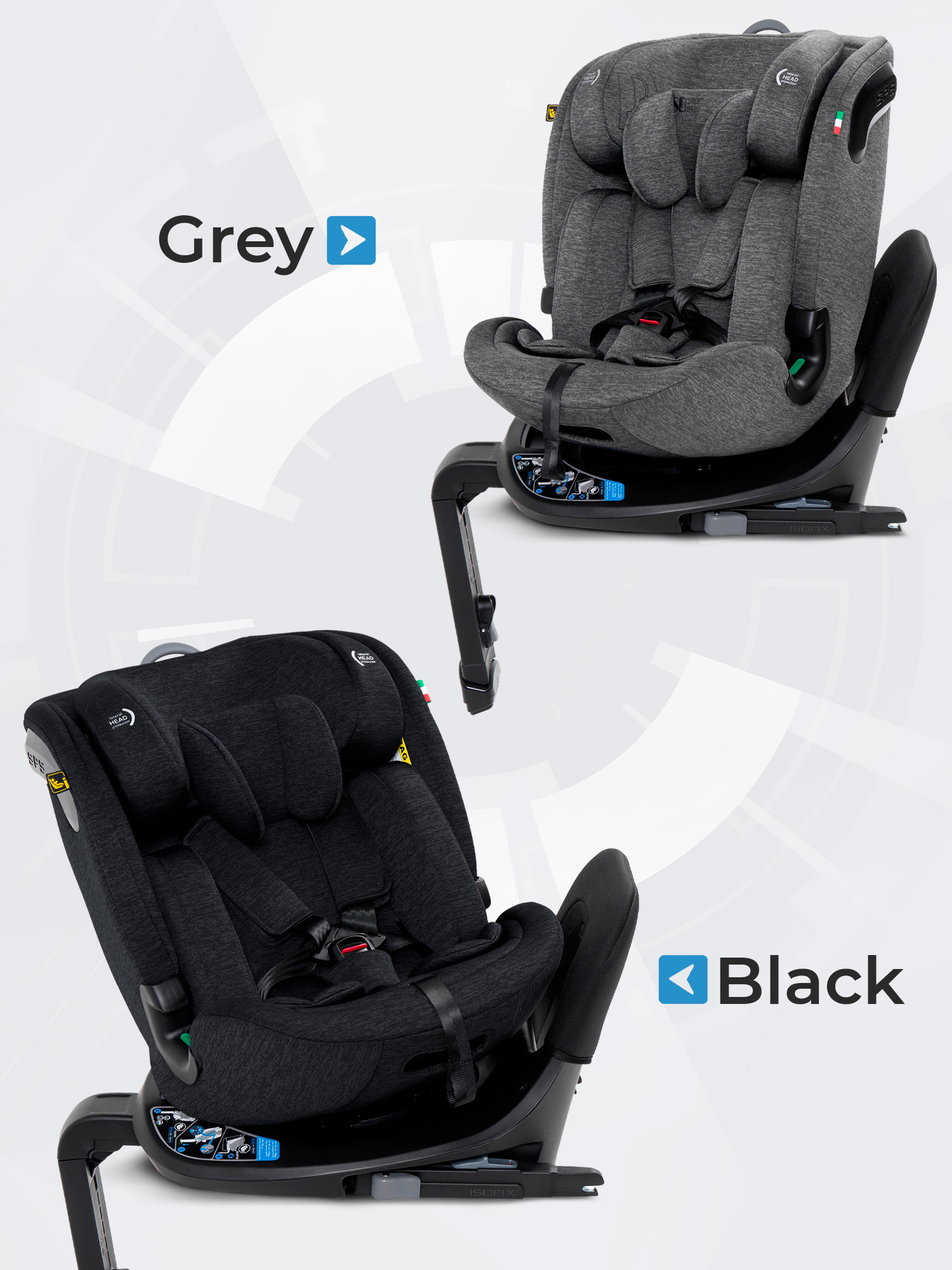 Автокресло Sweet Baby Voyager P12 Pro Grey Isofix 0+/1/2/3 (0-36 кг) серый - фото 8