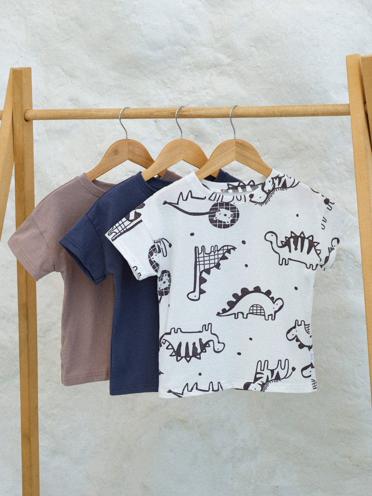 Футболка 3 шт Jelly Whale S23T01-3-Anim-Gr-Brwn - фото 4