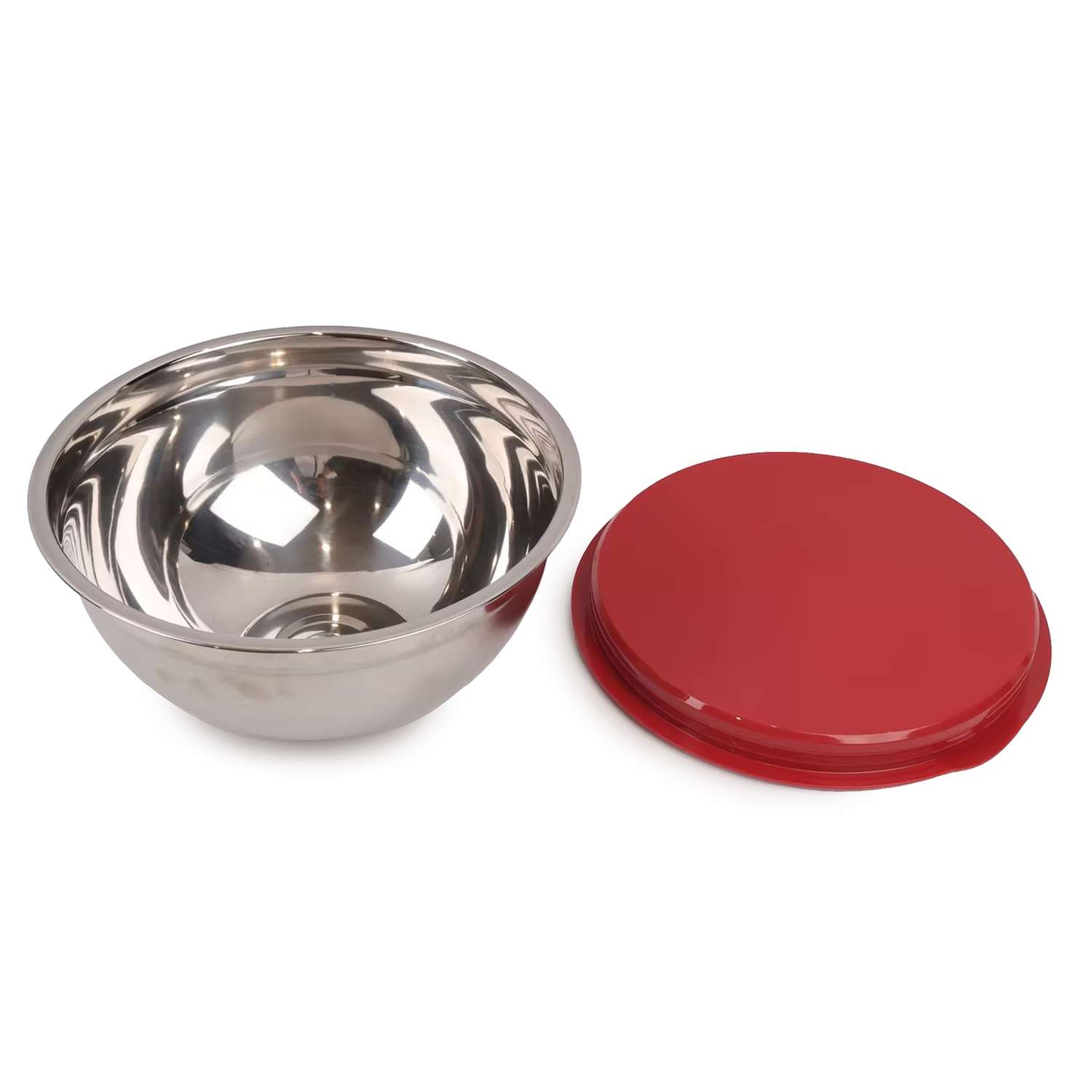 Миска из нержавеющей стали ё с пластиковой крышкой 4.5л - фото 1