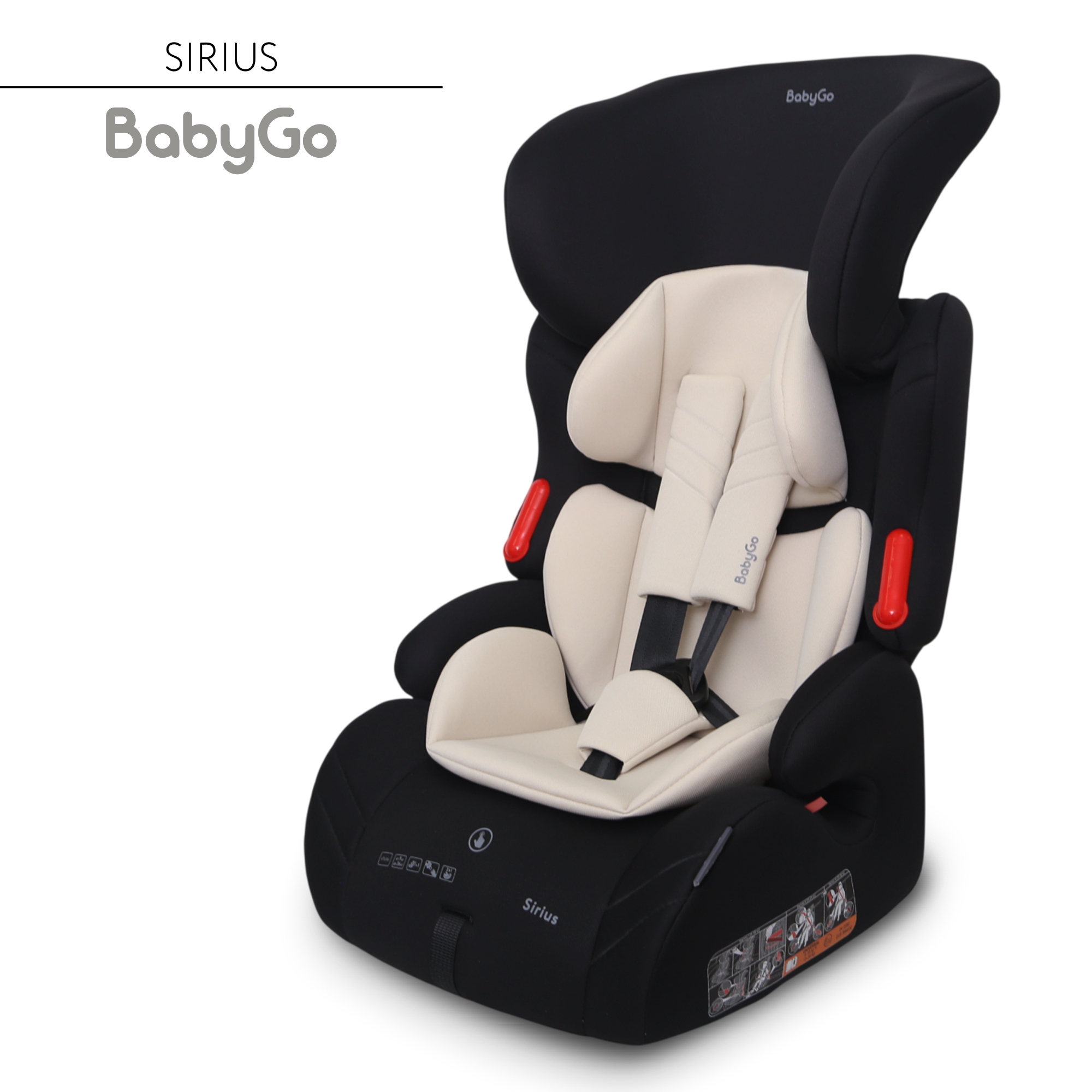 Автокресло BabyGo Sirius New 1/2/3 (9-36 кг) бежевый - фото 2