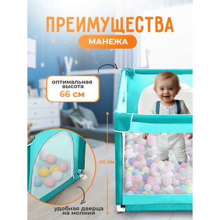 Манеж напольный Honest Shop бирюзовый