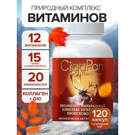 Мультивитамины для взрослых Цыгапан CigaPan Цыгапан комплекс витаминов и минералов для женщин и мужчин 120 капсул 400 мг
