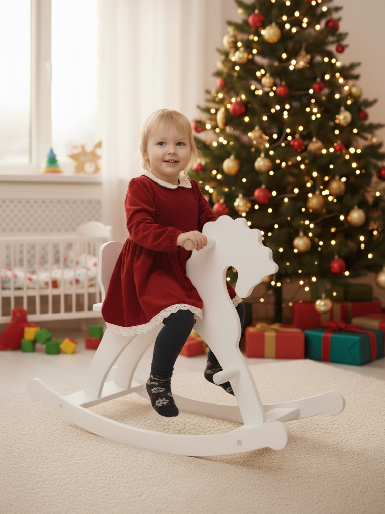 Качалка PAPPADO Лошадка белый - фото 9