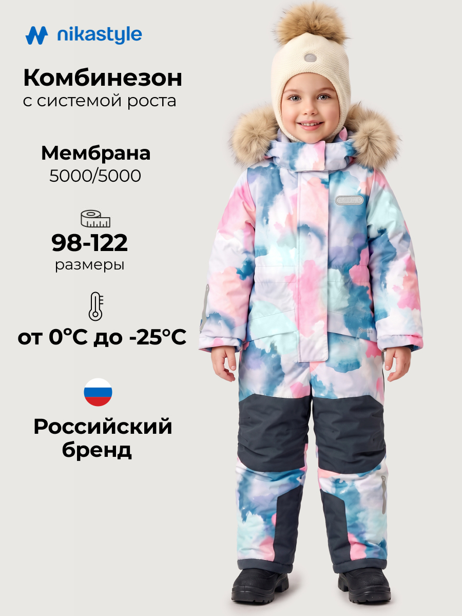 Комбинезон NIKASTYLE 8з1626 фламинго/серый - фото 2