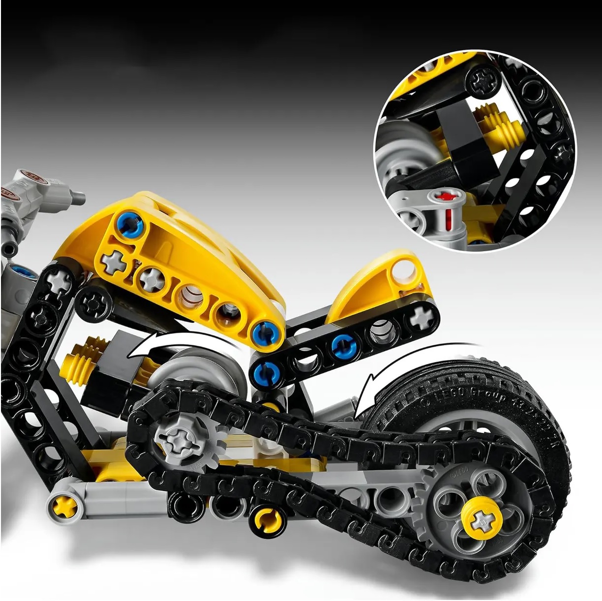 Конструктор LEGO Technic Желтый мотоцикл 151 дет. - фото 6