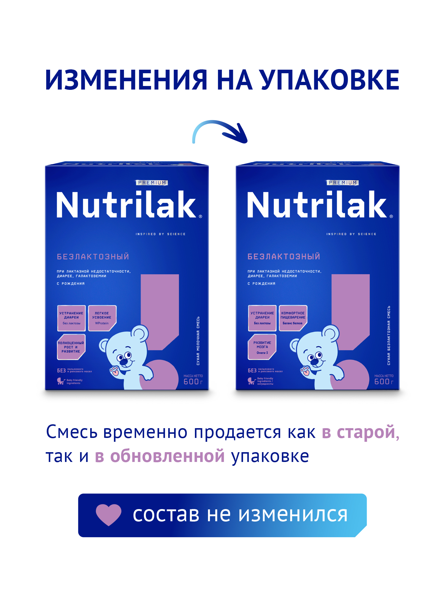 Смесь Nutrilak Premium безлактозная 600г с 0месяцев - фото 2