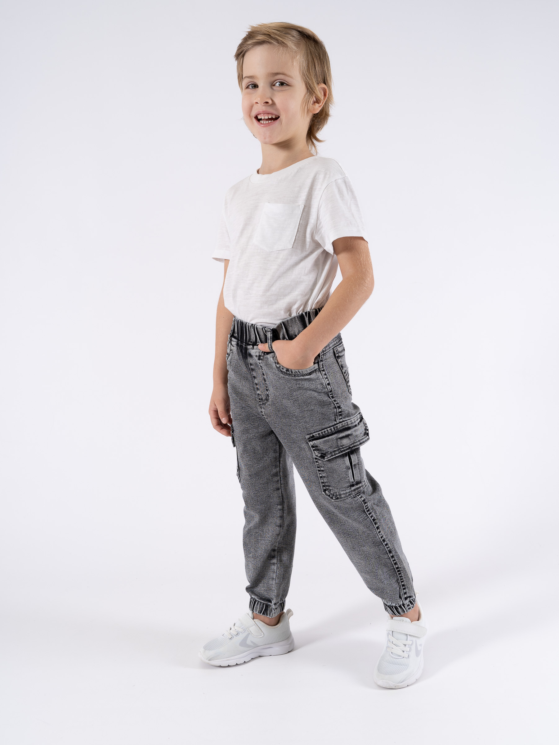 Джинсы TiGaDa джинсы/мальчик/карго/серые/с карманами - фото 8