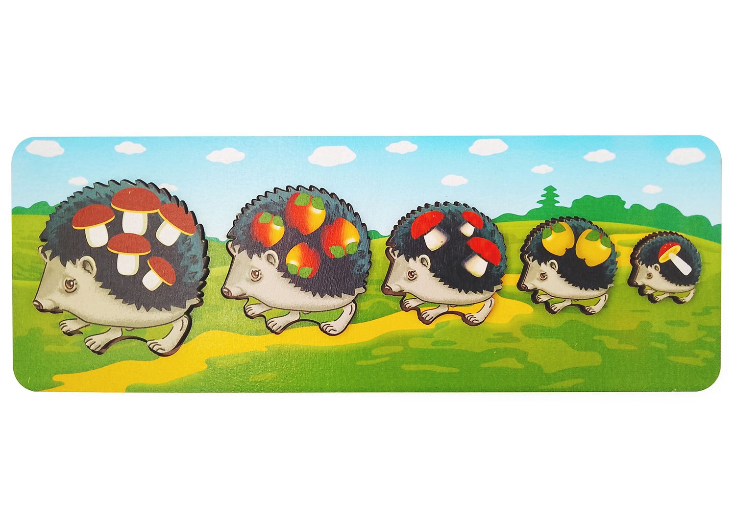 Игрушка Нескучные игры рамка-вкладыш Монтессори Ежики - фото 1