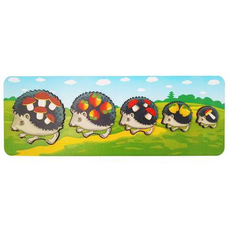 Игрушка Нескучные игры рамка-вкладыш Монтессори Ежики
