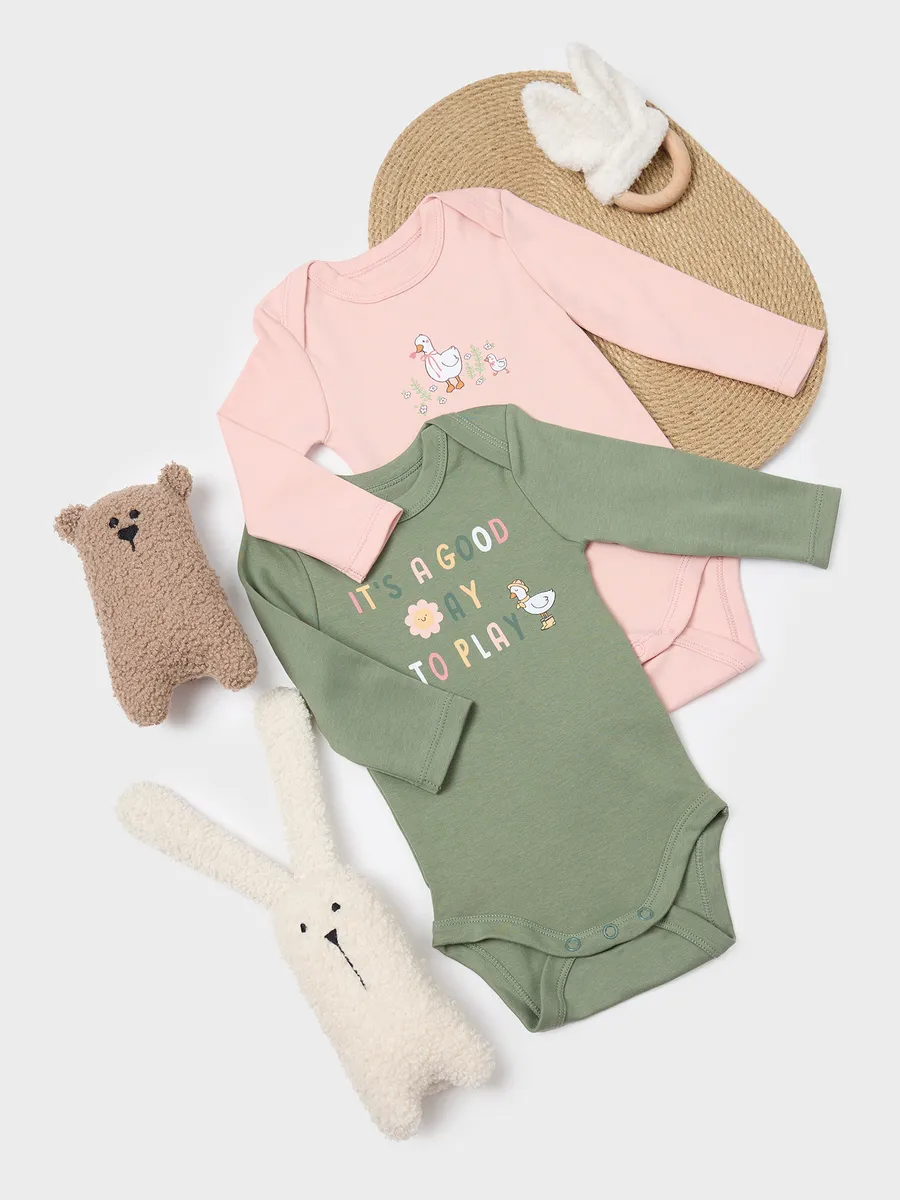 Боди 2 шт Mark Formelle (Марк Формэль) 13016-1-2/св.розовый +зеленый +печать - фото 11