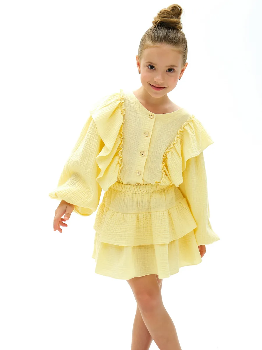 Блузка и юбка Leli dress костюм_муслин_с_юбкой_желтый - фото 13