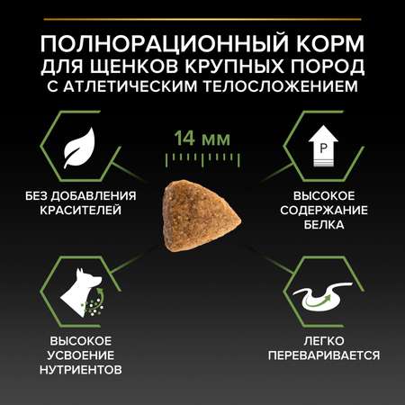 Корм для щенков PRO PLAN для крупных пород с атлетическим телосложением с комплексом Optistart курица с рисом 12кг