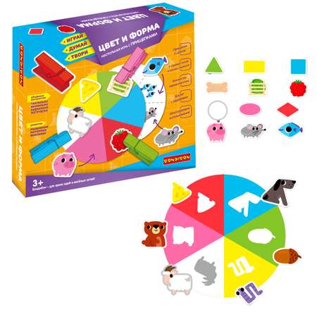 Настольная игра Bondibon со стикерами Цвета и формы