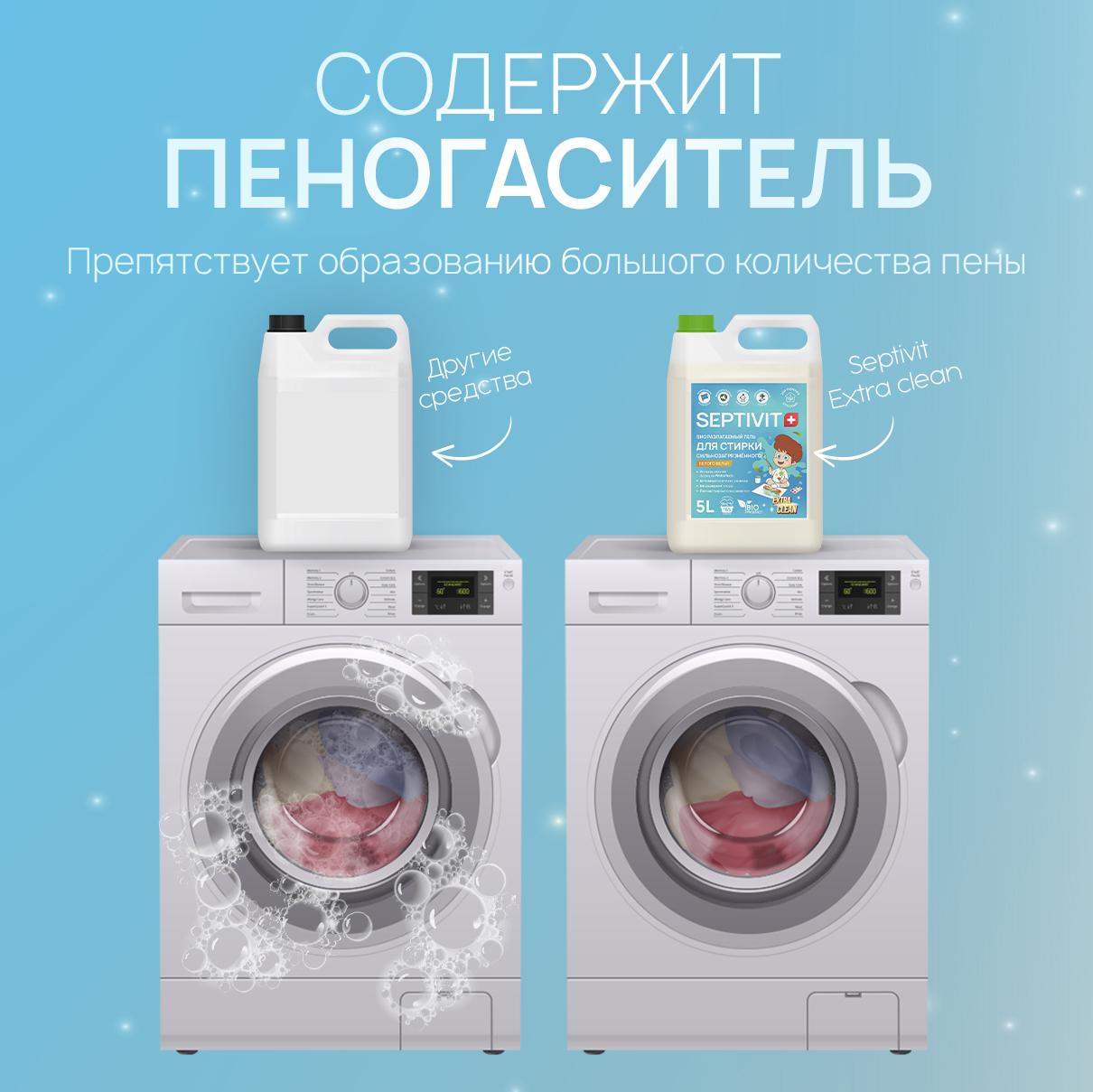 Гель для стирки SEPTIVIT Extra clean для белого 5л - фото 9