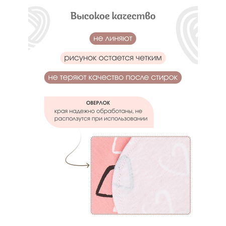 Пелёнка inlovery Сердечки трикотаж 85х100 см 2 шт.