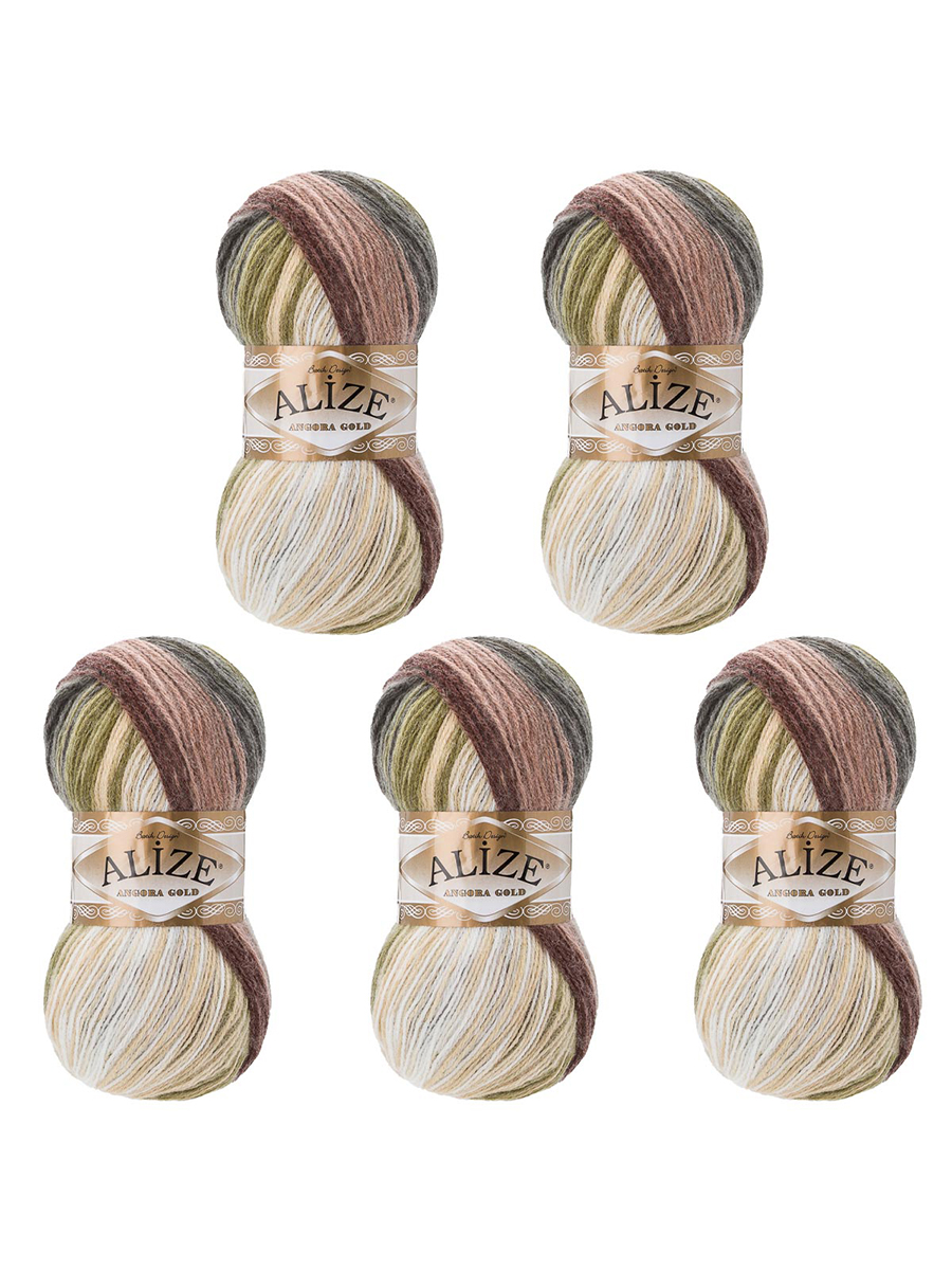 Пряжа Alize для вязания зимних вещей Angora Gold Batik 100 гр 550 м 5 мотков 1893 секционный - фото 6