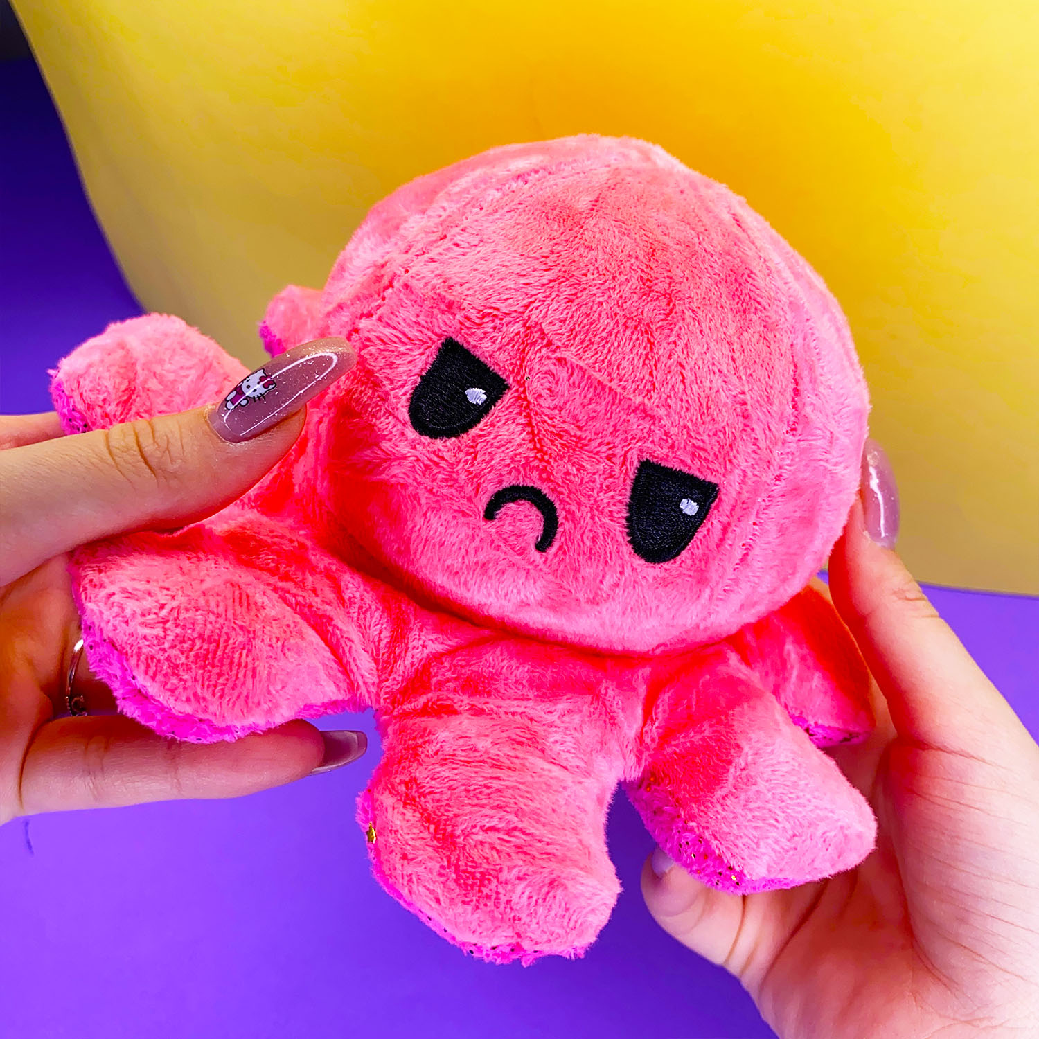 Мягкая игрушка MINI-TOYS вывернушка Осьминог двусторонний. Розовый - фото 2
