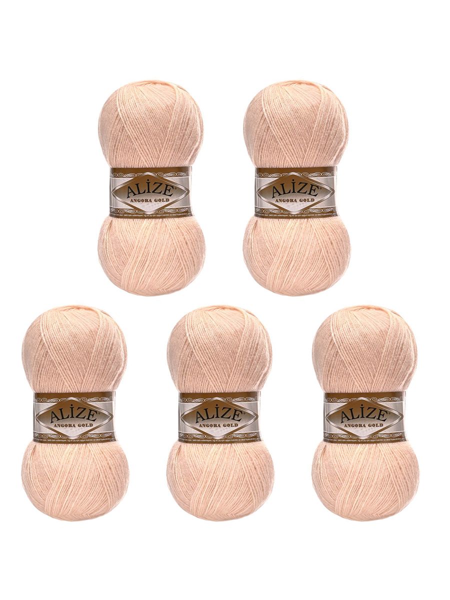 Пряжа Alize мягкая теплая для шарфов кардиганов Angora Gold 100 гр 550 м 5 мотков 404 пудра - фото 6