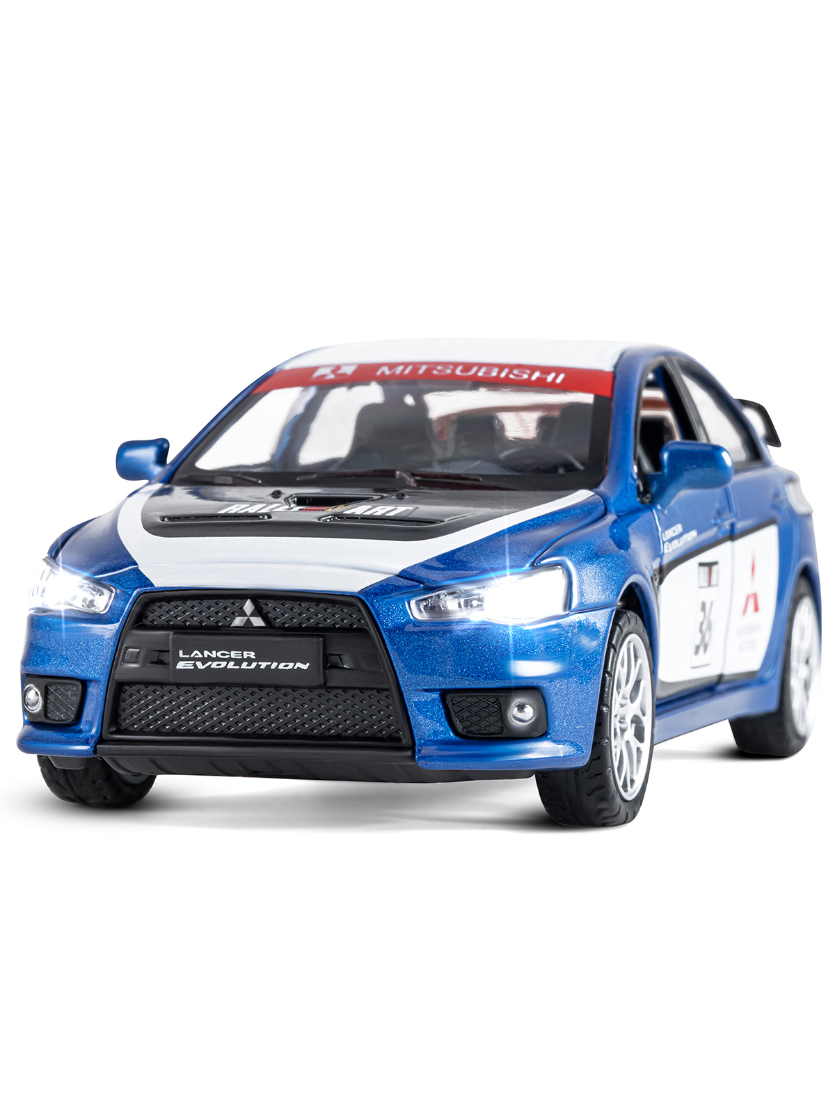 Автомобиль АВТОпанорама Mitsubishi Lancer Evolution 1:32 JB1251472 - фото 12