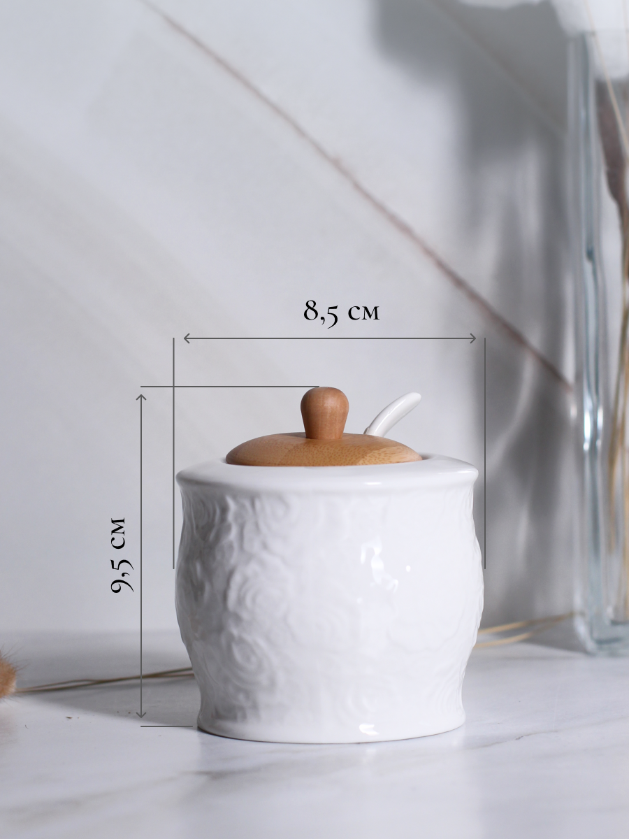 Сахарница фарфоровая Balsford белая с ложечкой 320 мл - фото 3