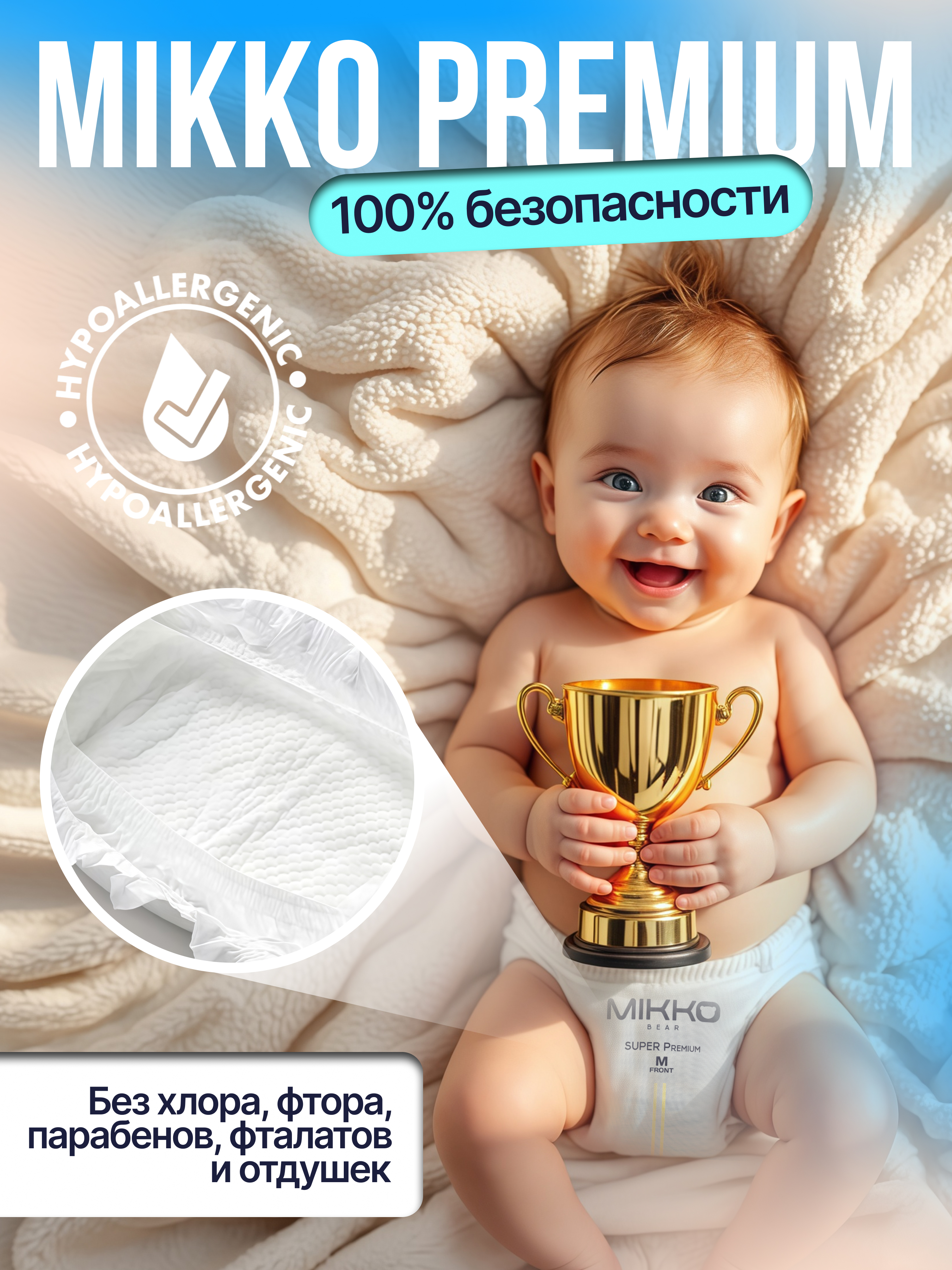 Трусики Mikko Bear Premium M (6-10 кг) 62 шт. - фото 10