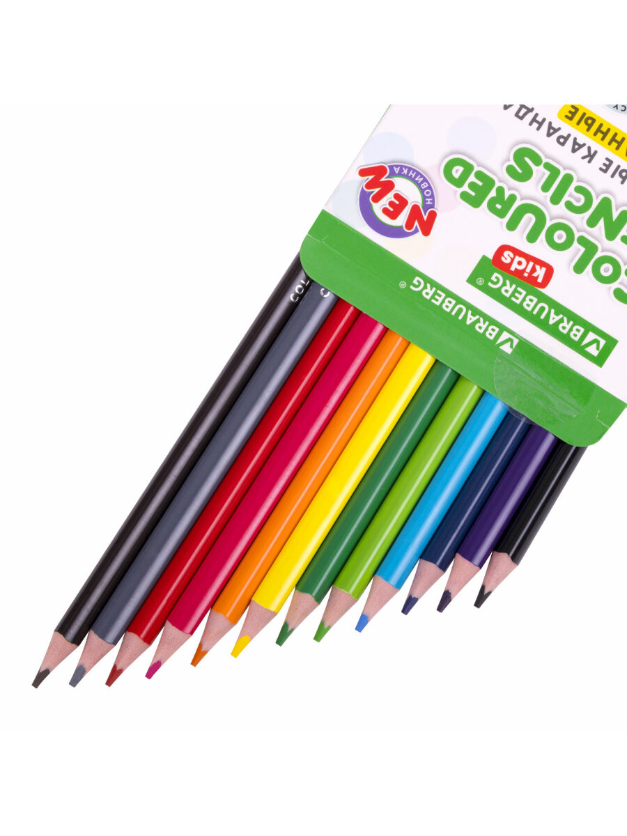 Карандаши цветные Brauberg 12 шт. - фото 11