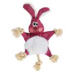 Игрушка для собак Barbaks Кролик Родриго мягкий с пищалкой шуршит с канатиками 35см