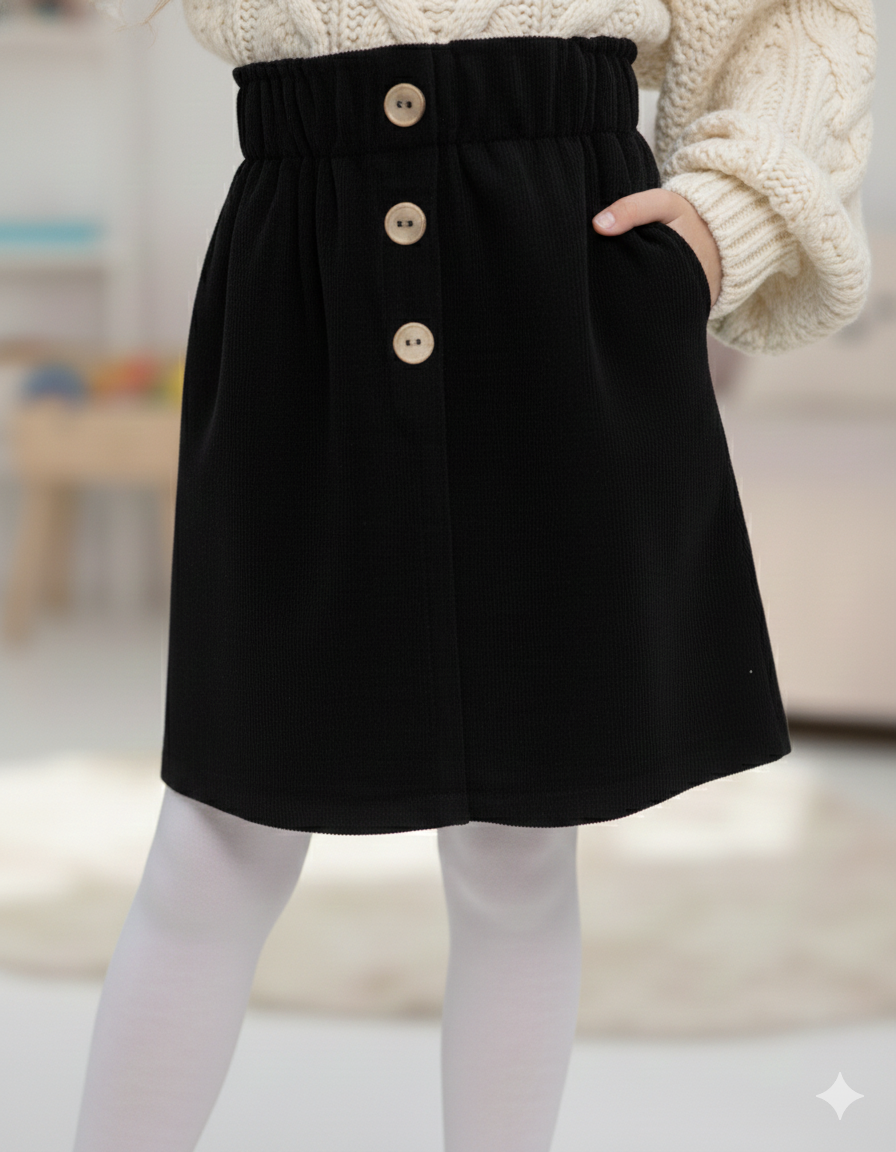 Изображение товара Стильная вельветовая юбка для девочек на резинке