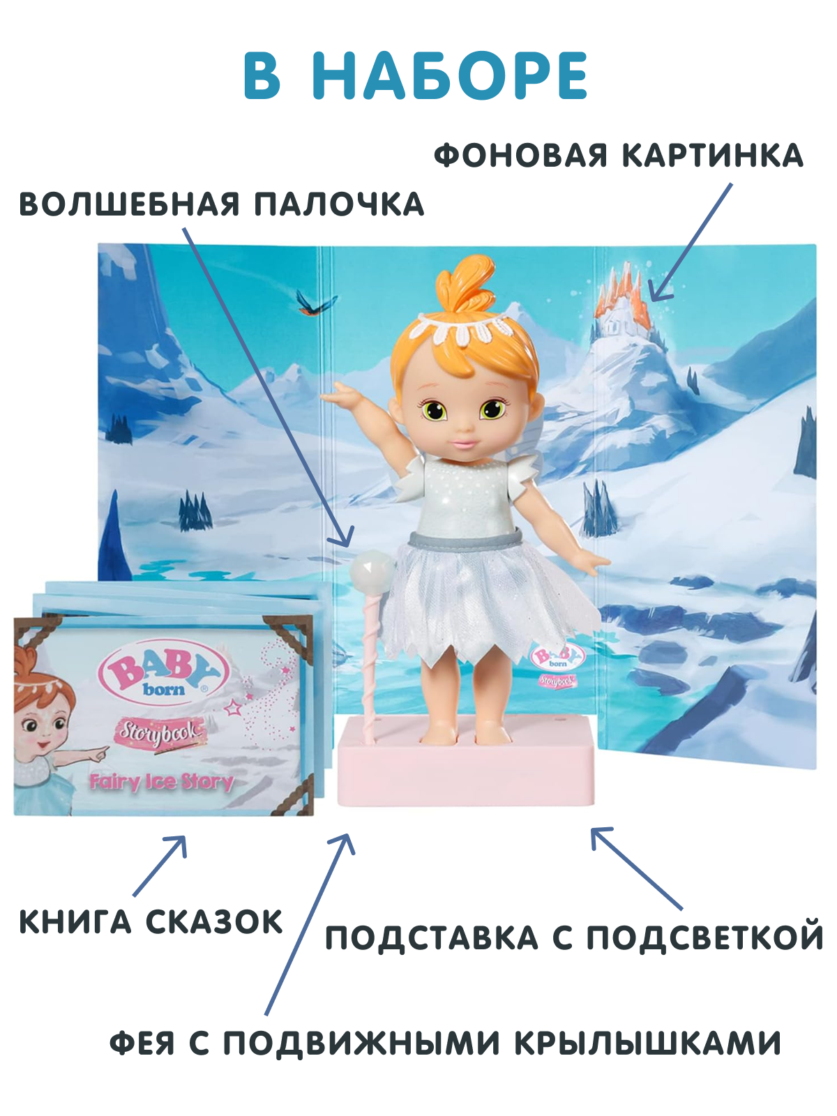 Кукла классическая BABY BORN Storybook Fairy Ice Фея Льда высота 18 см 831816 Ice - фото 5