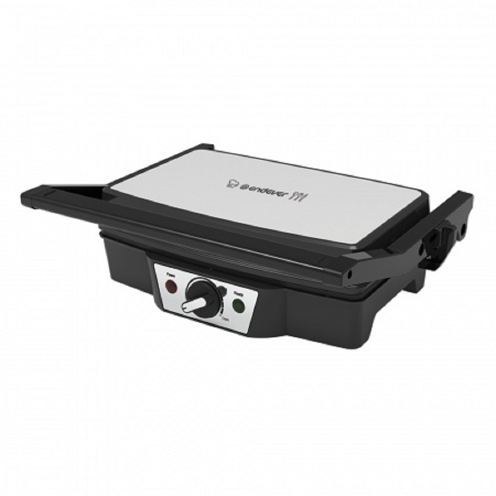 Электрический пресс гриль ENDEVER Grillmaster-120 2000 Вт 210°C антипригарный серебристо-черный - фото 1