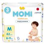 Подгузники Momi Comfort Care M (6-11 кг) 62 шт.
