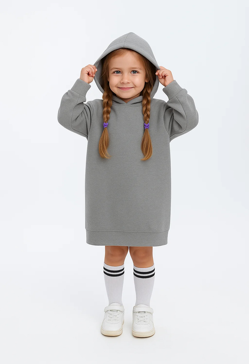 Худи-платье Эскимо у-12-2003серый - фото 1
