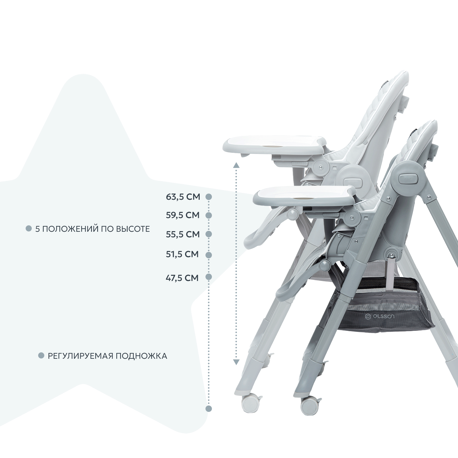 Стульчик для кормления Olsson Premiero Grey классический - фото 3