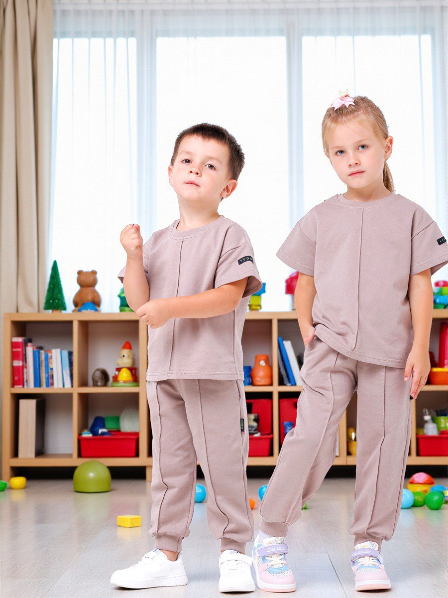 Спортивный костюм VEDDI 2080/6041фп-2024-бежевый - фото 4